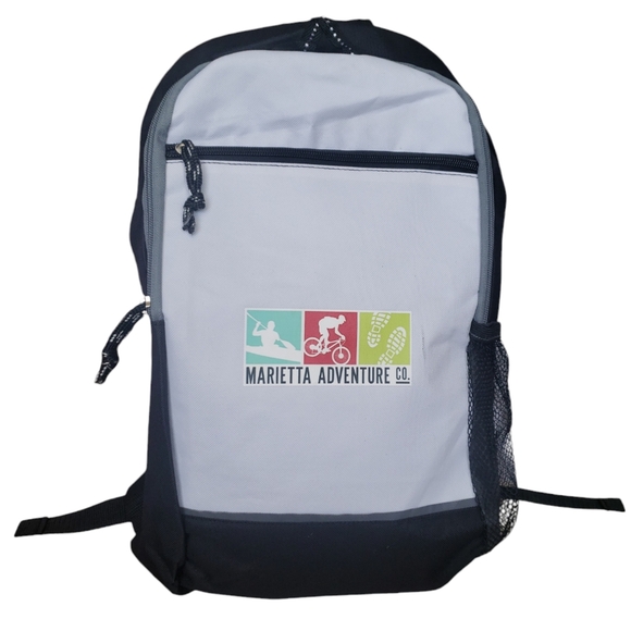 Black and Gray Backpack with Textured Fabric - Picture 1 of 11